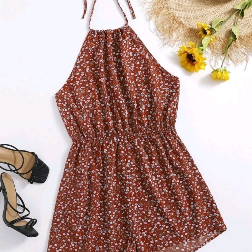Floral Halter Romper